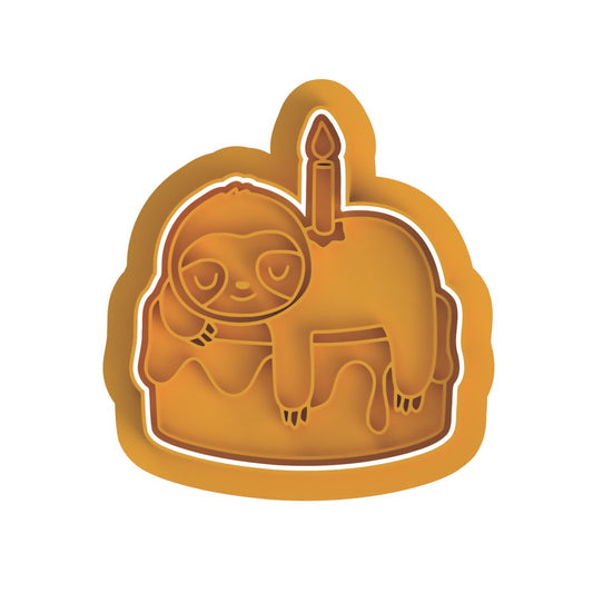 Sloth on Cake Cutter and stamp - Chickadee