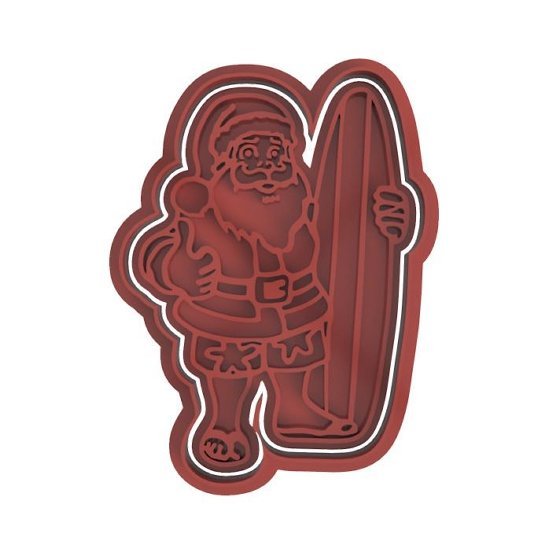 Surfing Santa cutter and stamp - Chickadee