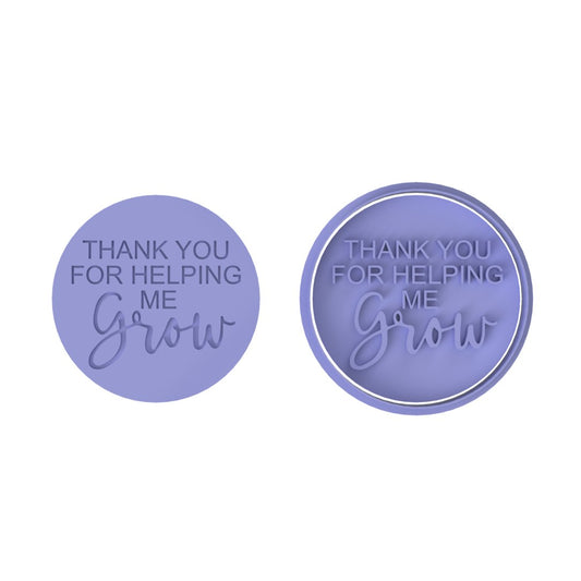 Thank you for helping me Grow raised stamp - Chickadee